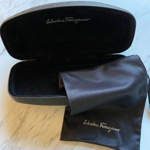 Salvatore Ferragamo Sunglass case with cloth pouch